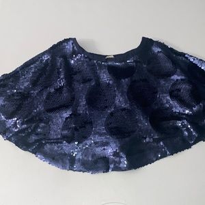 Mini Boden Girl’s Navy Blue Full Sequin Polka Dot Lined Skirt Size 9/10